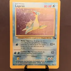 Pokemon TCG: Lapras 10/62 LP Fossil Set 1999 Holo Rare VTG WOTC - Image 1