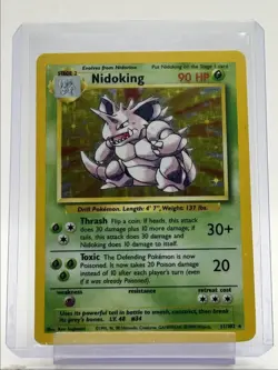 NIDOKING 1999 POKEMON BASE SET HOLO RARE 11/102 Q6859 - Image 1