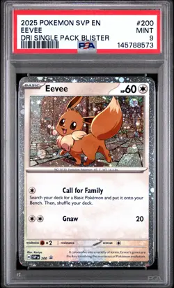 2025 POKEMON SVP PROMO DESTINED RIVALS SINGLE PACK BLISTER #200 EEVEE PSA 9 - Image 1