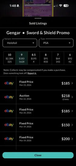 Pokemon TCG Gengar SWSH052 Promo Holo SWSH: Sword & Shield PSA 9 2020 - Image 4