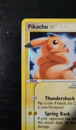 2006 Pokemon Gold Star Pikachu EX Holon Phantoms 104/110 - Image 3