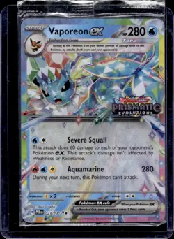 2025 Pokemon Prismatic Evolutions Vaporeon ex Promos #023/131 - Image 1