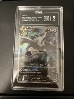 Lugia V 186/195 Silver Tempest Alternate Full Art Ultra Rare TAG 9 Holo Pokemon - Image 1