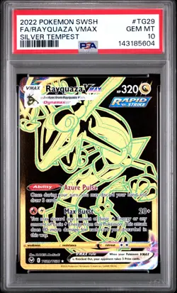 2022 POKEMON SWORD & SHIELD SILVER TEMPEST #TG29 FULL ART/RAYQUAZA VMAX PSA 10 - Image 1