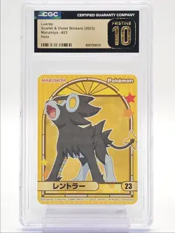 LUXRAY 2023 POKEMON SCARLET & VIOLET STICKERS MURAMIYA HOLO CGC 10 Q4444 - Image 1