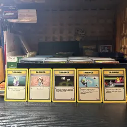 Lot Of 5 Vintage Pokemon 1999 Base Set Trainer Cards, Some From Fossil Set - Image 1