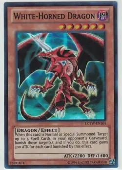 YUGIOH White-Horned Dragon LCYW-EN164 Super Rare Near-Mint NM - Image 1