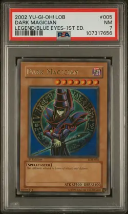 2002 YU-GI-OH! LEGEND OF BLUE EYES WHITE DRAGON 1ST EDITION DARK MAGICIAN PSA 7 - Image 1