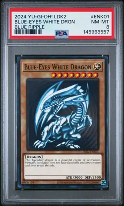 2024 YU-GI-OH! LEGEND DECKS II BLUE RIPPLE #ENK01 BLUE-EYES WHITE DRAGON PSA 8 - Image 1