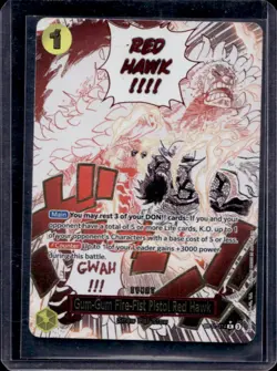 2025 One Piece Gum-Gum Fire-Fist Pistol Red Hawk Rare Alternative Art #OP11-114 - Image 1
