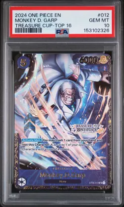 2024 ONE PIECE PROMOS TREASURE CUP-TOP 16 #012 MONKEY D. GARP PSA 10 - Image 1