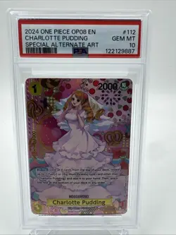 2024 ONE PIECE OP08-TWO LEGENDS SPECIAL ALTERNATE ART CHARLOTTE PUDDING PSA 10 - Image 1