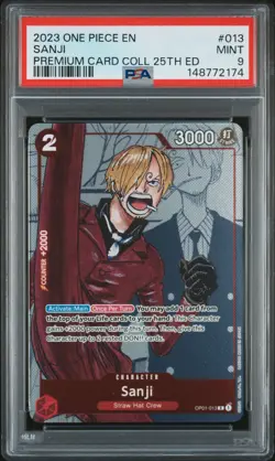 2023 ONE PIECE PREMIUM COLLECTION 25TH EDITION #013 SANJI PSA 9 - Image 1