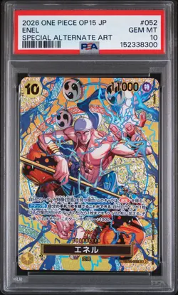 2026 ONE PIECE JPN ADVENTURE ON KAMI'S ISLAND SPEICAL ALT ART #052 ENEL PSA 10 - Image 1
