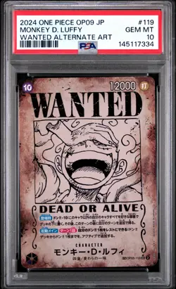 2024 ONE PIECE JPN EMPERORS IN THE NEW WORLD WANTED AA MONKEY D. LUFFY PSA 10 - Image 1