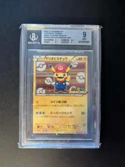 Mario Pikachu #293 Holo BGS 9 NM-MT 2016 Pokemon Japanese XY Promo Special Box - Image 1