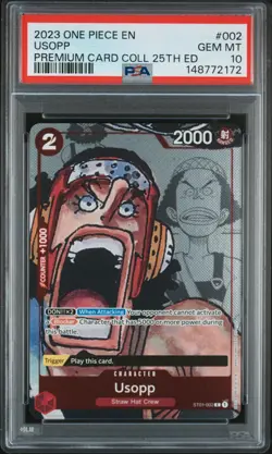 2023 ONE PIECE BANDAI PREMIUM COLLECTION 25TH EDITION #002 USOPP PSA 10 - Image 1