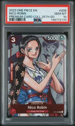 2023 ONE PIECE BANDAI PREMIUM COLLECTION 25TH EDITION #008 NICO ROBIN PSA 10 - Image 1