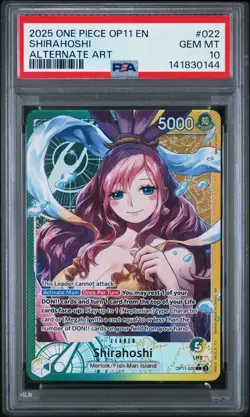 2025 One Piece OP11 En Shirahoshi Alternate Art #022 PSA 10 Gem Mint - Image 1