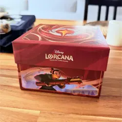 Disney Lorcana TCG Deck Box Red Cardboard Storage Case 2 Compartments - Image 1