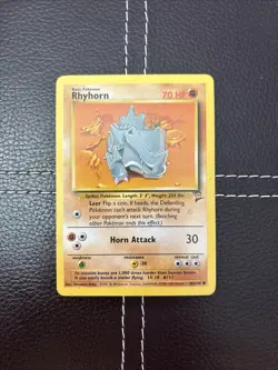 Pokemon TCG - Rhyhorn - 90/130 - Base Set 2 - MP/LP Common (2000) - Image 1