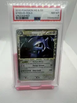 2010 Pokemon HeartGold & SoulSilver Unleashed Steelix #87/95 PSA 8 - Image 1