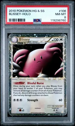 2010 POKEMON HEARTGOLD BLISSEY PRIME #106 ULTRA RARE PSA 8 NM #119298760 - Image 1
