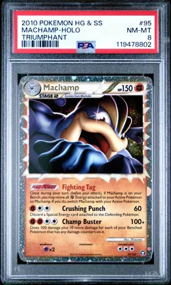 2010 POKEMON TRIUMPHANT MACHAMP PRIME #95 ULTRA RARE PSA 8 NM #119478802 - Image 1