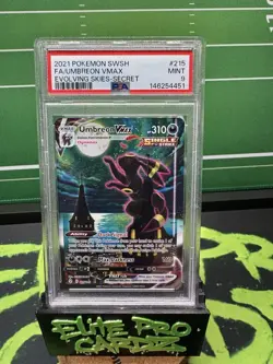 2021 POKEMON SWORD & SHIELD EVOLVING SKIES #215 FULL ART/UMBREON VMAX SECRET - Image 1