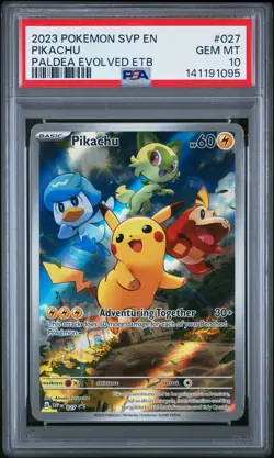 2023 POKEMON SVP EN-SV BLACK STAR PROMO #027 PIKACHU PSA 10 - Image 1