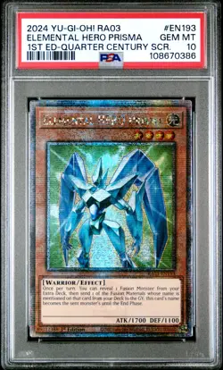 Elemental HERO Prisma Yugioh 2024 RA03-EN193 Quarter Century Secret 1st PSA 10 - Image 1