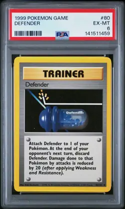 1999 POKEMON BASE SET UNLIMITED #80 DEFENDER PSA 6 - Image 1