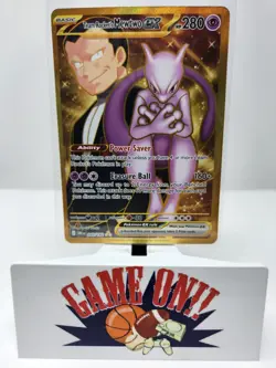 Pokemon Team Rocket's Mewtwo ex 240/182 Destined Rivals Gold Hyper Rare sc - Image 1