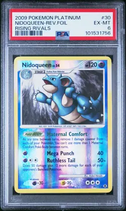 2009 POKEMON PLATINUM RISING RIVALS #30 NIDOQUEEN-REVERSE FOIL PSA 6 - Image 1