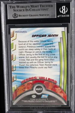 2000 POKEMON TV ANIMATION SERIES 3 HEROES & VILLIANS #HV17 OFFICER JENNY BGS 8 - Image 2