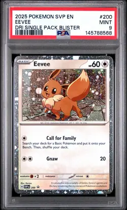 2025 POKEMON SVP PROMO DESTINED RIVALS SINGLE PACK BLISTER #200 EEVEE PSA 9 - Image 1