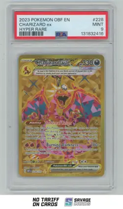 2023 Pokemon Scarlet & Violet Obsidian Flames Hyper Rare Charizard ex PSA 9 - Image 1