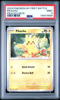 2023 POKEMON MY FIRST BATTLE-PIKACHU DECK PIKACHU PSA 9 - Image 1
