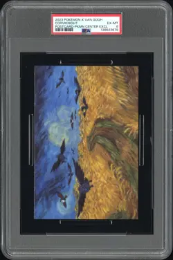 2023 POKEMON X VAN GOGH POSTCARD POKEMON CENTER EXCLUSIVE CORVIKNIGHT PSA 6 - Image 1