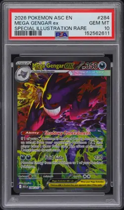 2026 POKEMON ASC EN-SPECIAL ILLUSTRATION RARE #284 MEGA GENGAR EX PSA 10 - Image 1