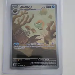 Pokemon Omanyte 180/165 Scarlet & Violet 151 Illustration Rare Holo 100 HP - Image 1