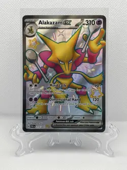 Pokemon TCG Alakazam EX 215/091 PAF EN Full Art Holo Psychic Near Mint Paldean - Image 1