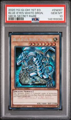 2020 YU-GI-OH! SPEED DUEL: BATTLE CITY BOX #EN087 BLUE-EYES WHITE DRAGON PSA 10 - Image 1