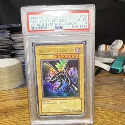 Konami Red-Eyes B. Dragon LOB-070 Ultra Rare Holo PSA Graded Unlimited - Image 1