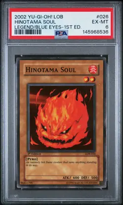2002 YU-GI-OH! LEGEND OF BLUE EYES WHITE DRAGON 1ST EDITION HINOTAMA SOUL PSA 6 - Image 1