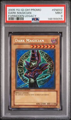2005 YU-GI-OH! PROMO FORBIDDEN LEGACY #EN002 DARK MAGICIAN PSA 9 - Image 1