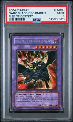 2004 YU-GI-OH! RDS-RISE OF DESTINY #EN035 DARK BLADE THE DRAGON KNIGHT PSA 9 - Image 1