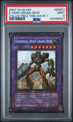 2007 YU-GI-OH! COLLECTIBLE TINS WAVE 1 #EN001 ELEMENTAL HERO GRAND NEOS PSA 9 - Image 1