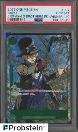2025 One Piece 3rd Anniversary 3 Brothers #027 Sabo Winner PSA 10 GEM MINT - Image 1