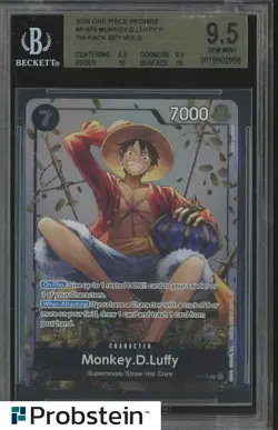2026 One Piece Promos #P-075 Monkey D. Luffy P Tin Pack Set V.2 BGS 9.5 GEM MINT - Image 1